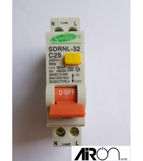 RCBO - 25A 1 Pole DIN Rail